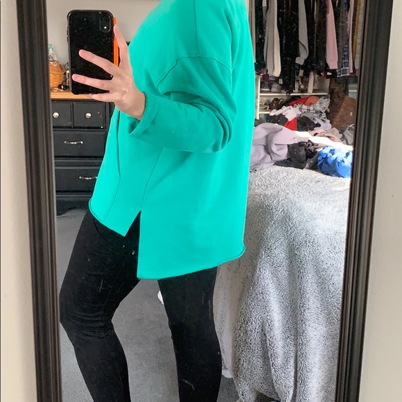 Medium Teal High Low Super Soft Hoodie - Picture 4 of 8